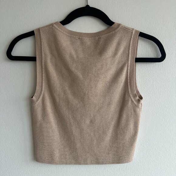 ZARA Camel/Tan Knit Crop Top Sz M - Picture 2 of 4